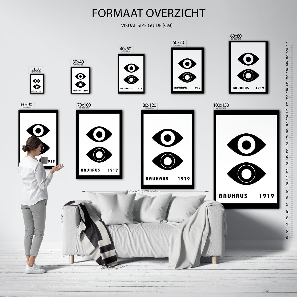 Oogvormen contrast Poster