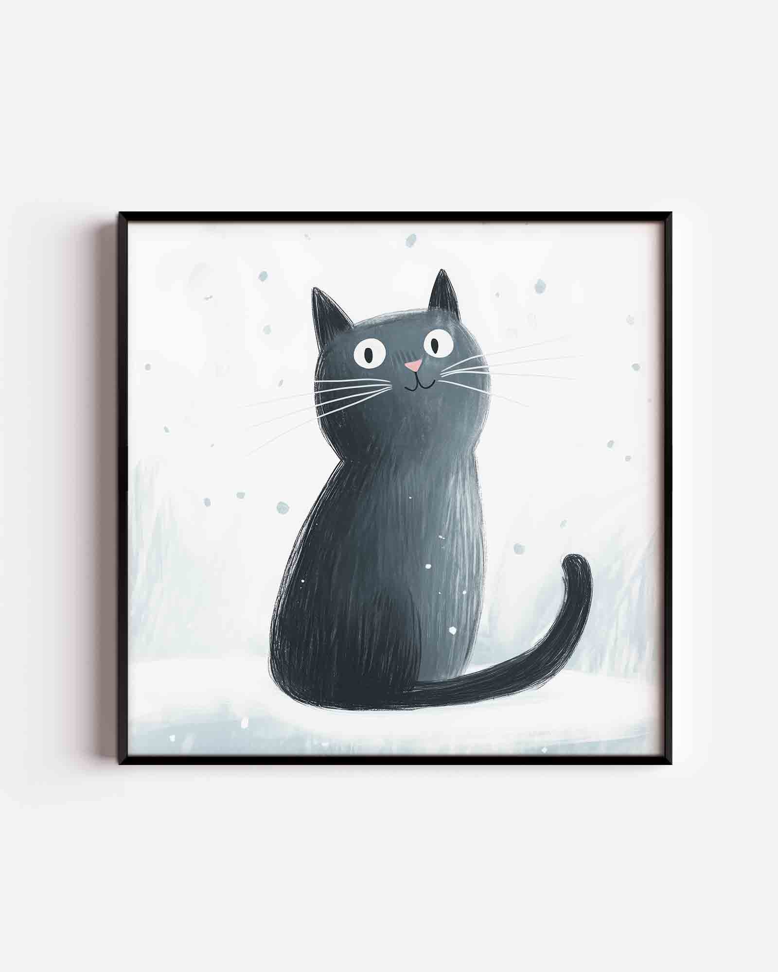 Zwarte kat Poster