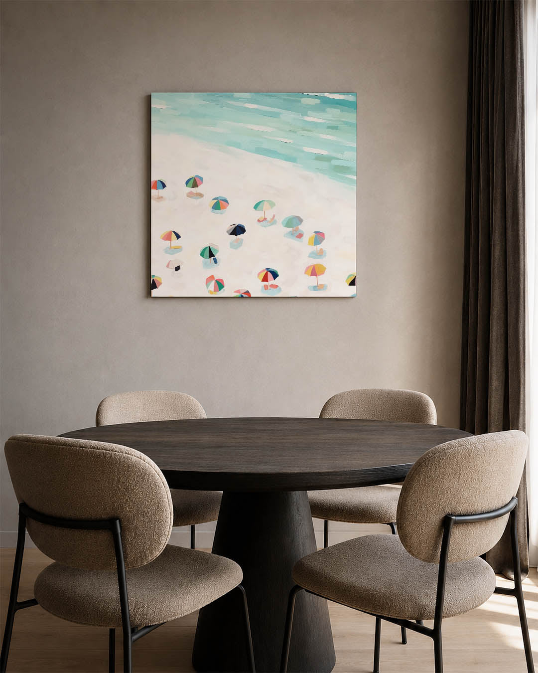 Zomerse strandscène Kunstwerk