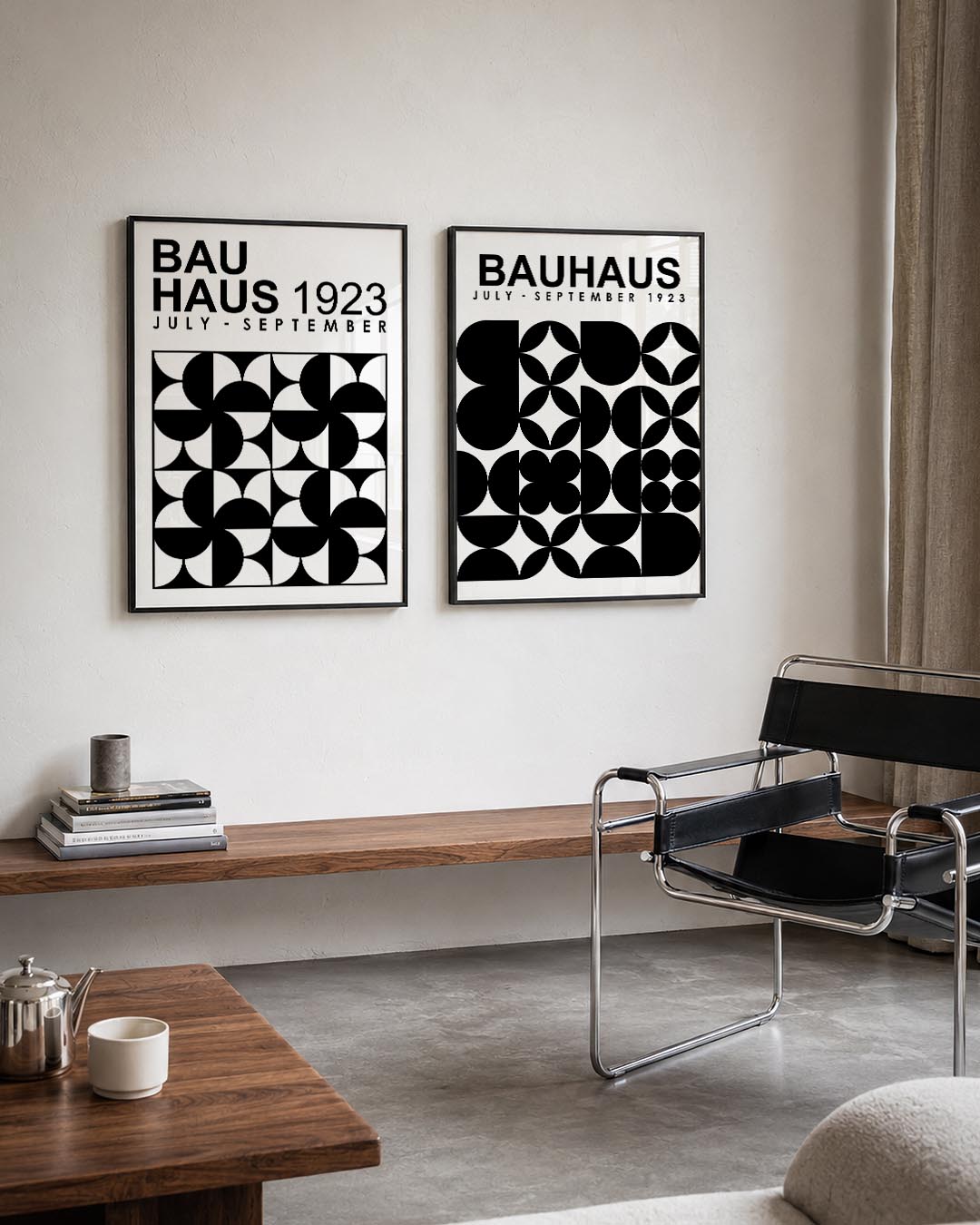 Zwart wit patronen Posterset