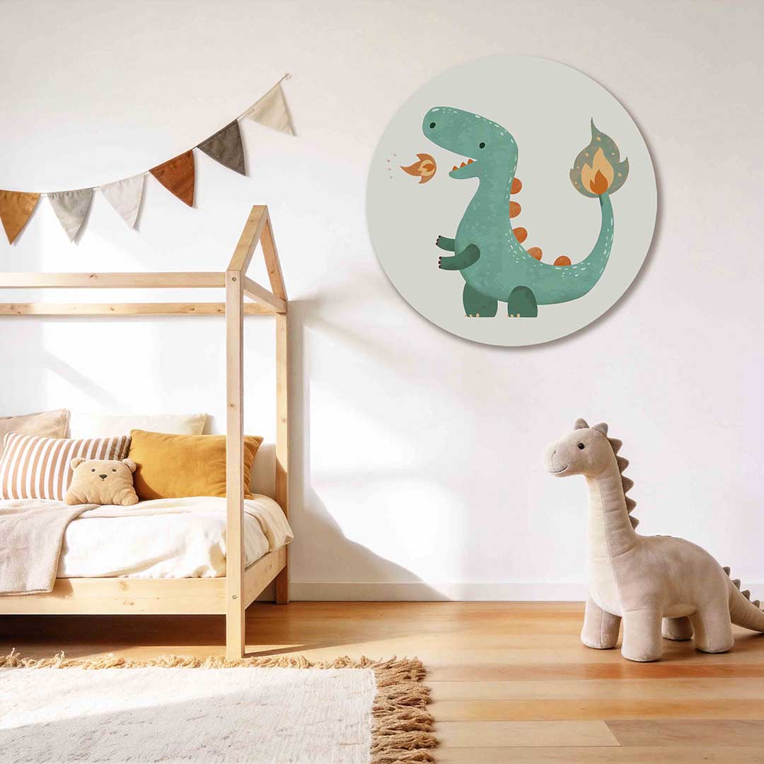 Groene dinosaurus Muurcirkel