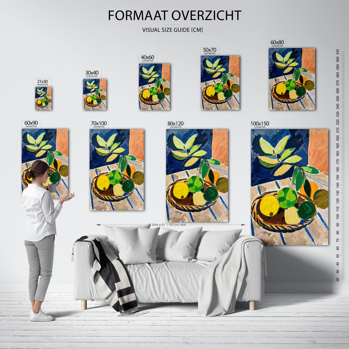 Fruitmand met bladeren Poster