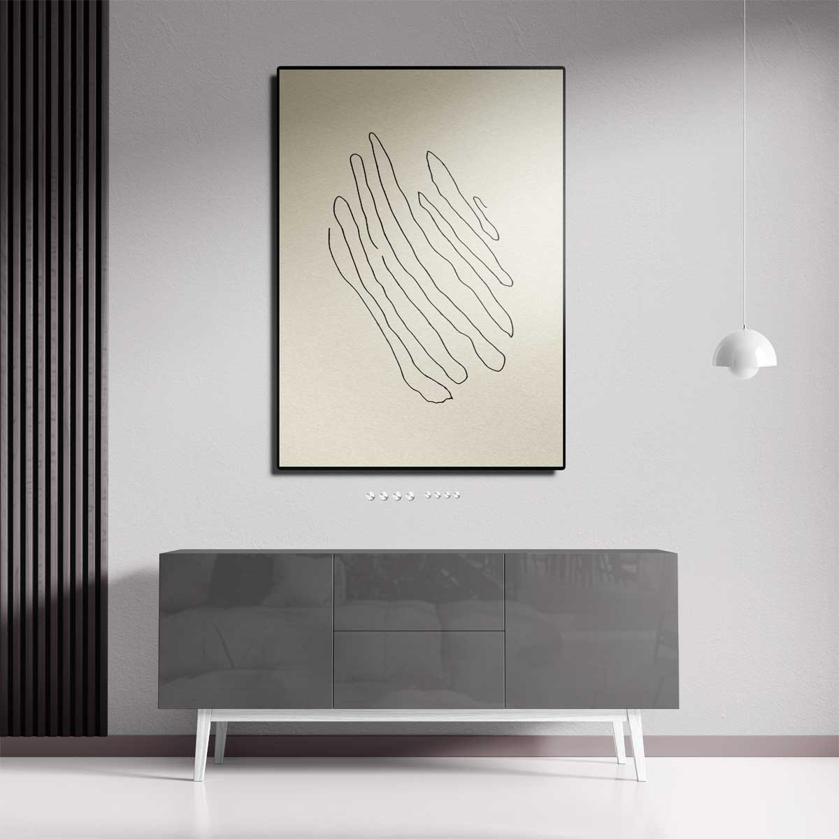 Golvende Lijnen Minimalistische Kunst Kunstwerk-canvas-dibond-plexiglas-wanddecoratie-WallArtistic