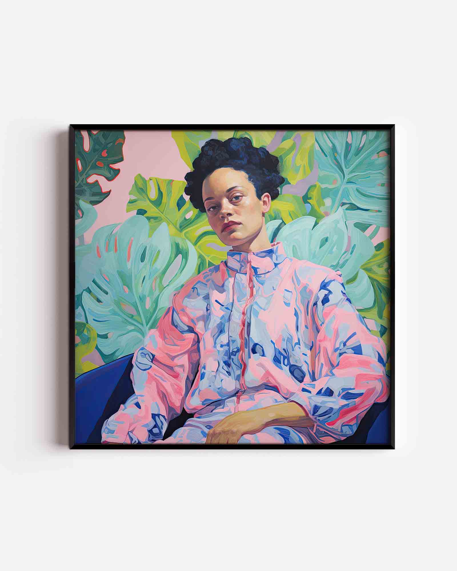 Portret met bladeren Poster