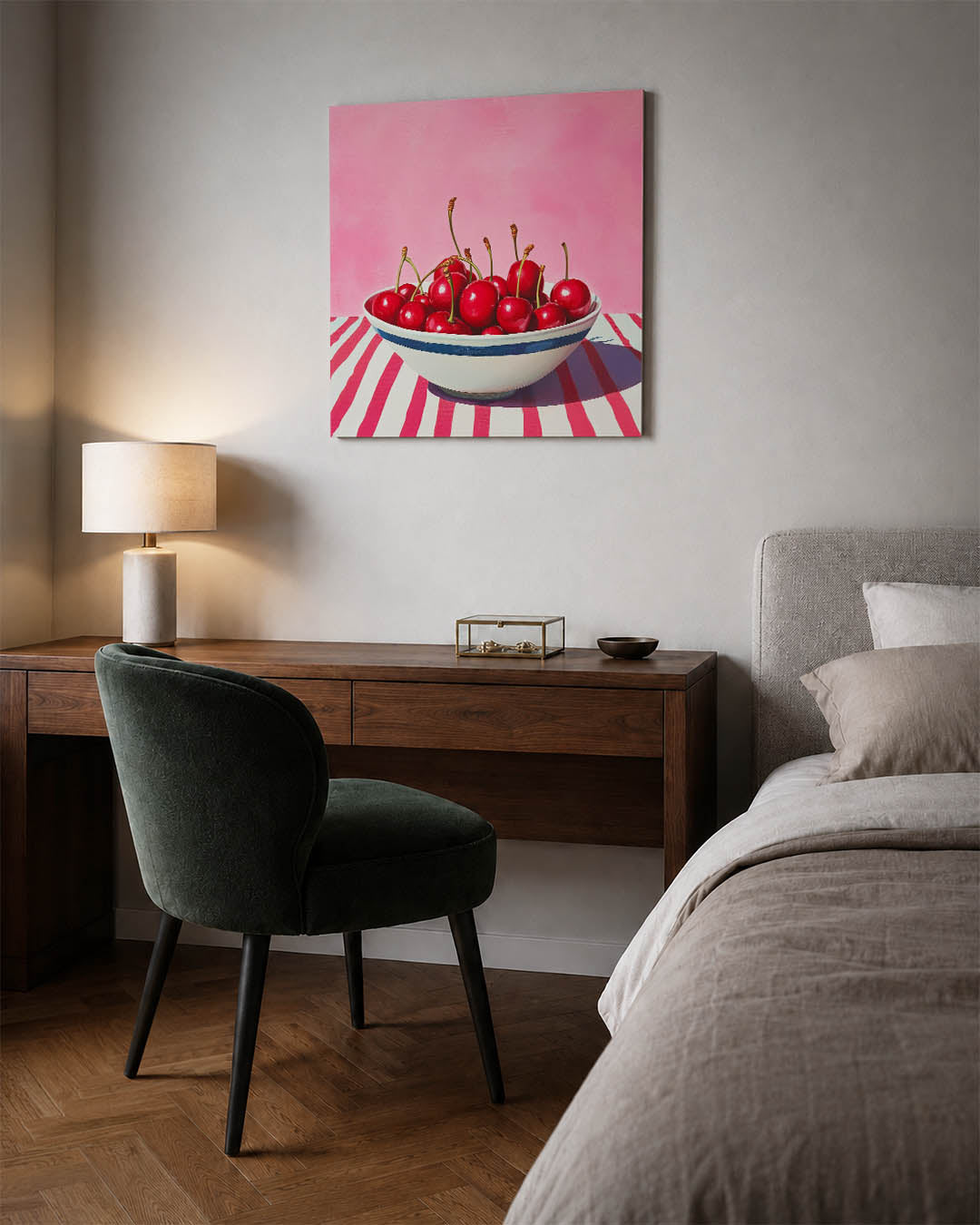 Kersen in kom Kunstwerk