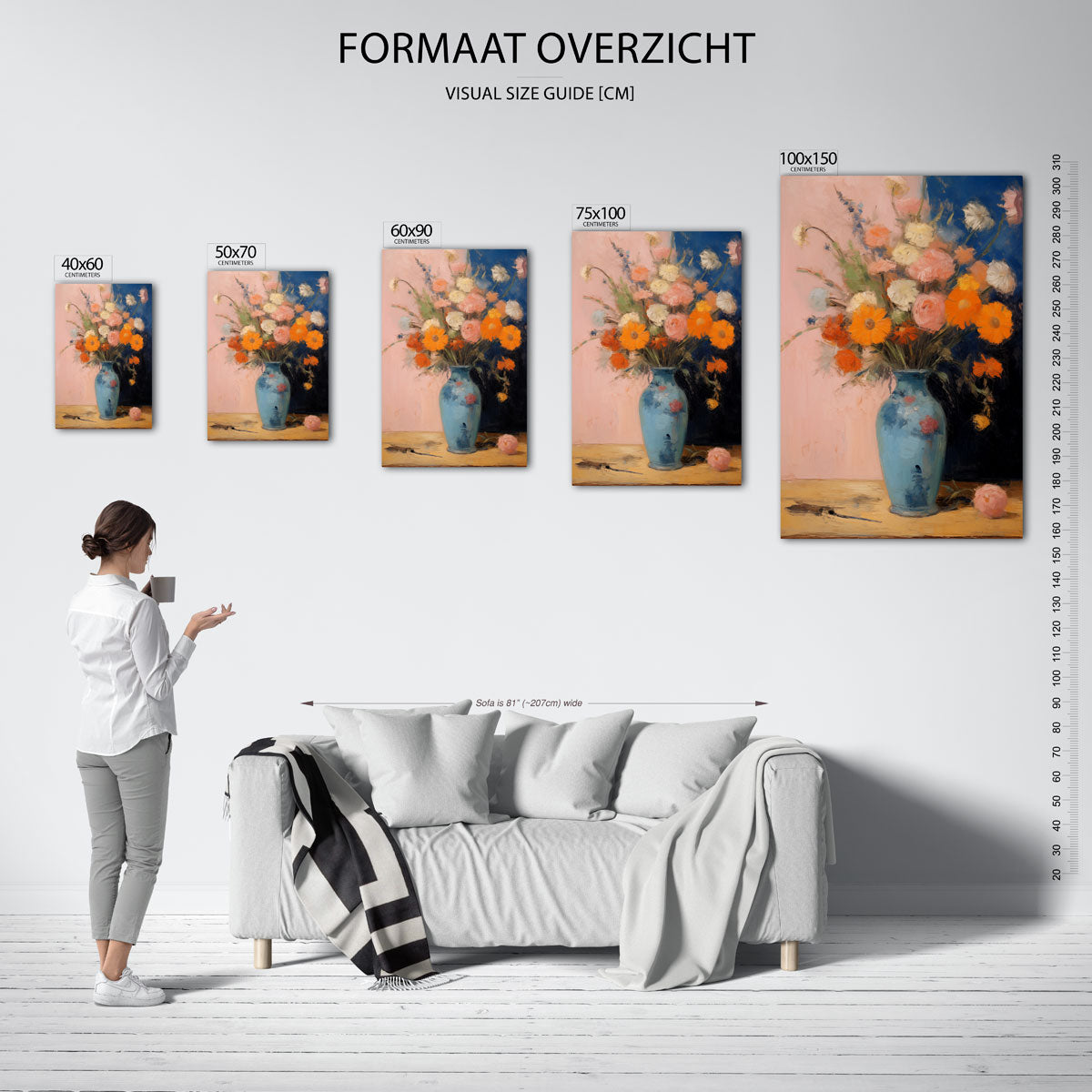Bloemen in vaas Kunstwerk