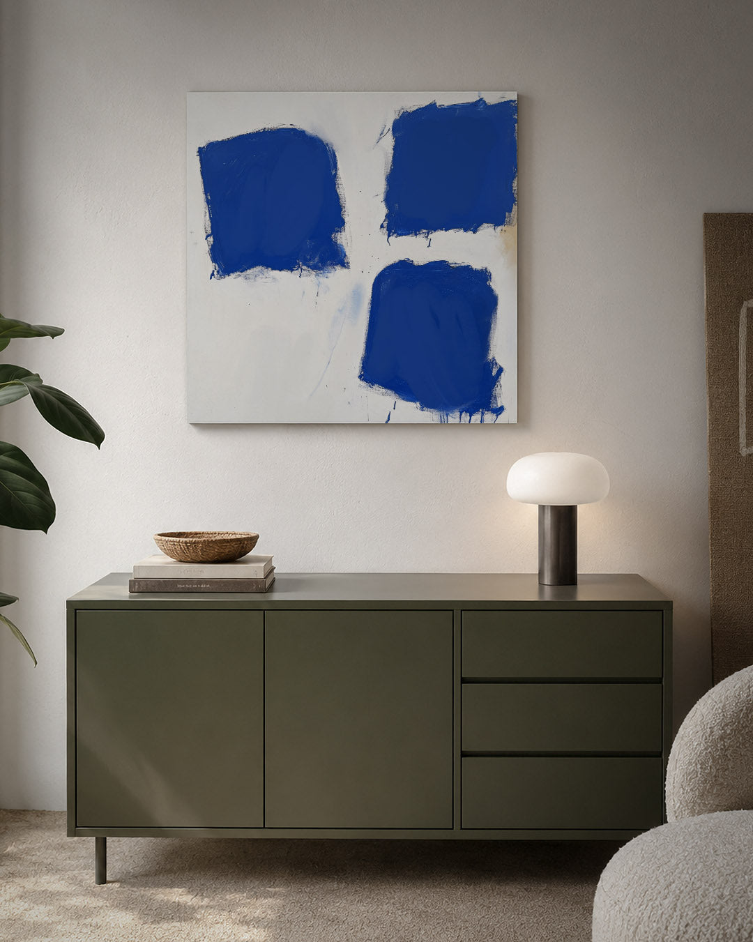 Dynamische blauwe vlakken Kunstwerk