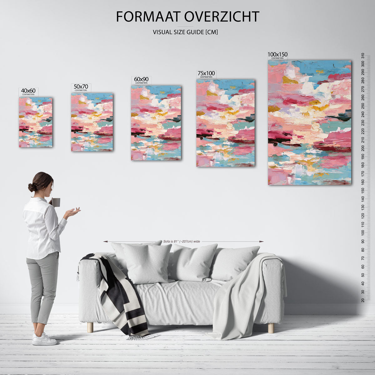 Kleurrijke vegen Kunstwerk