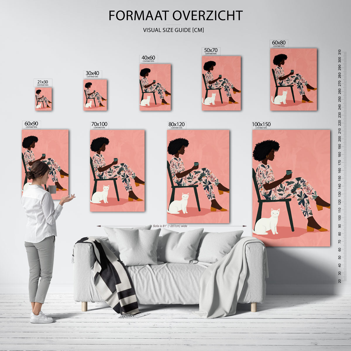 Vrouw met kat Poster