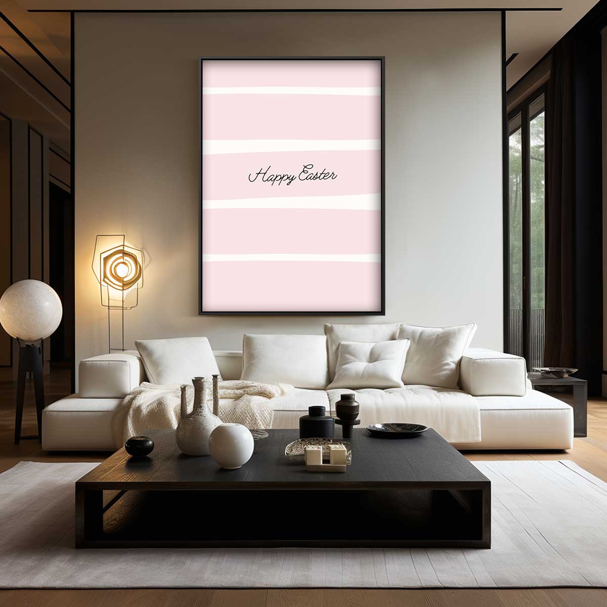 Vrolijke Pasen Wenskaart Kunstwerk-canvas-dibond-plexiglas-wanddecoratie-WallArtistic