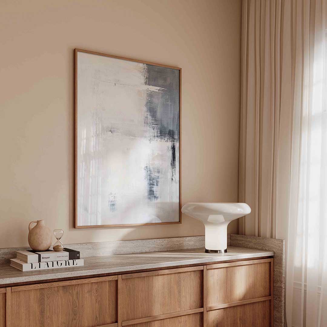 Abstracte grijze en witte Poster