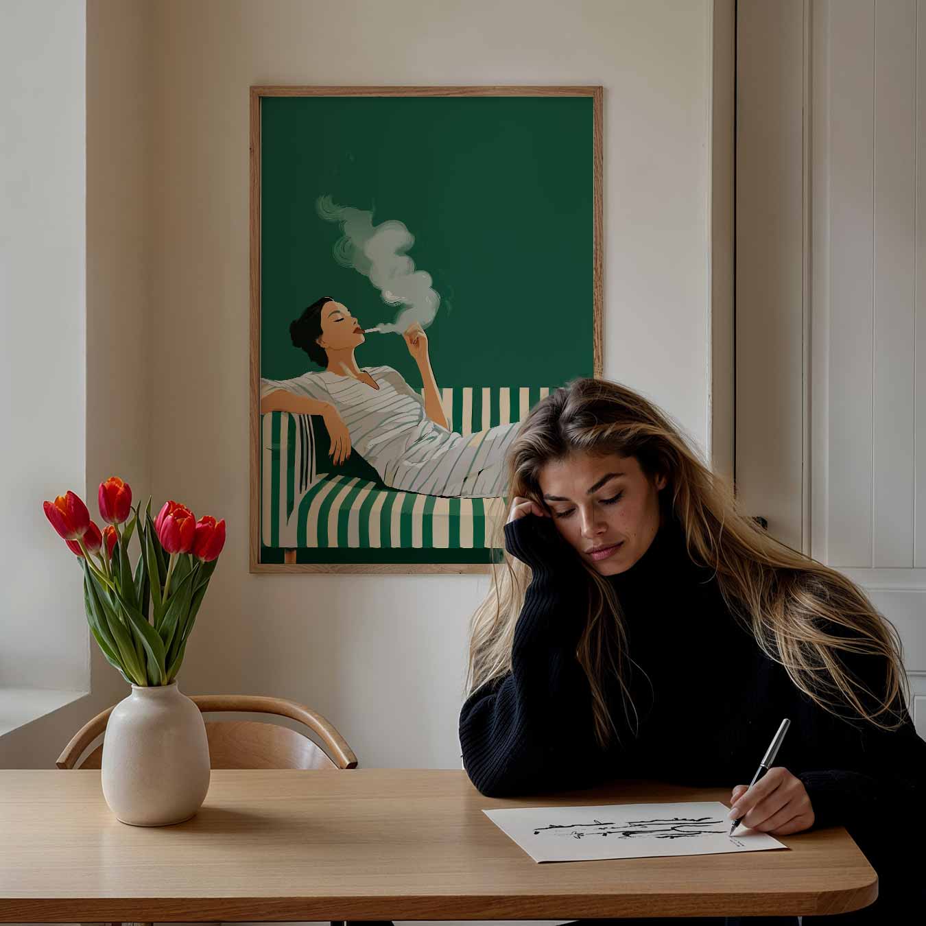 Chill op de Bank Poster-WallArtistic