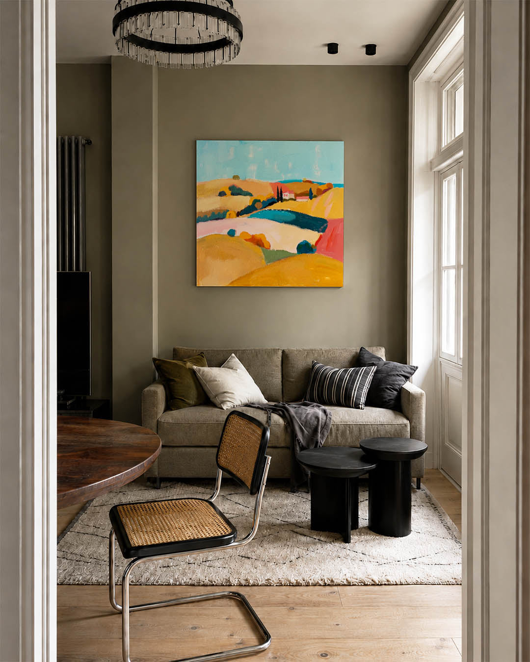 Kleurrijk landschap Kunstwerk