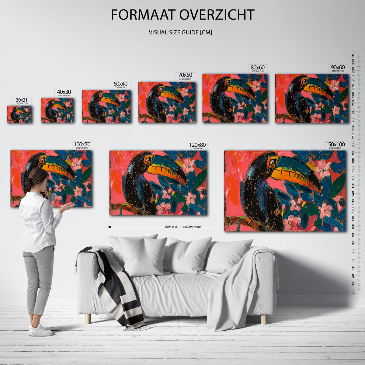 Toekan en bloemen Poster