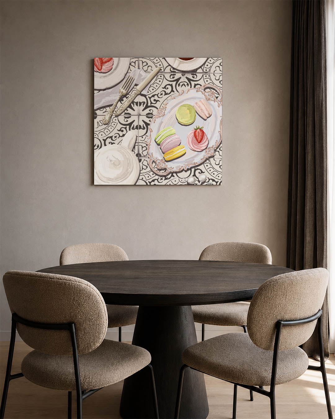 Delicaat desserttafereel Kunstwerk