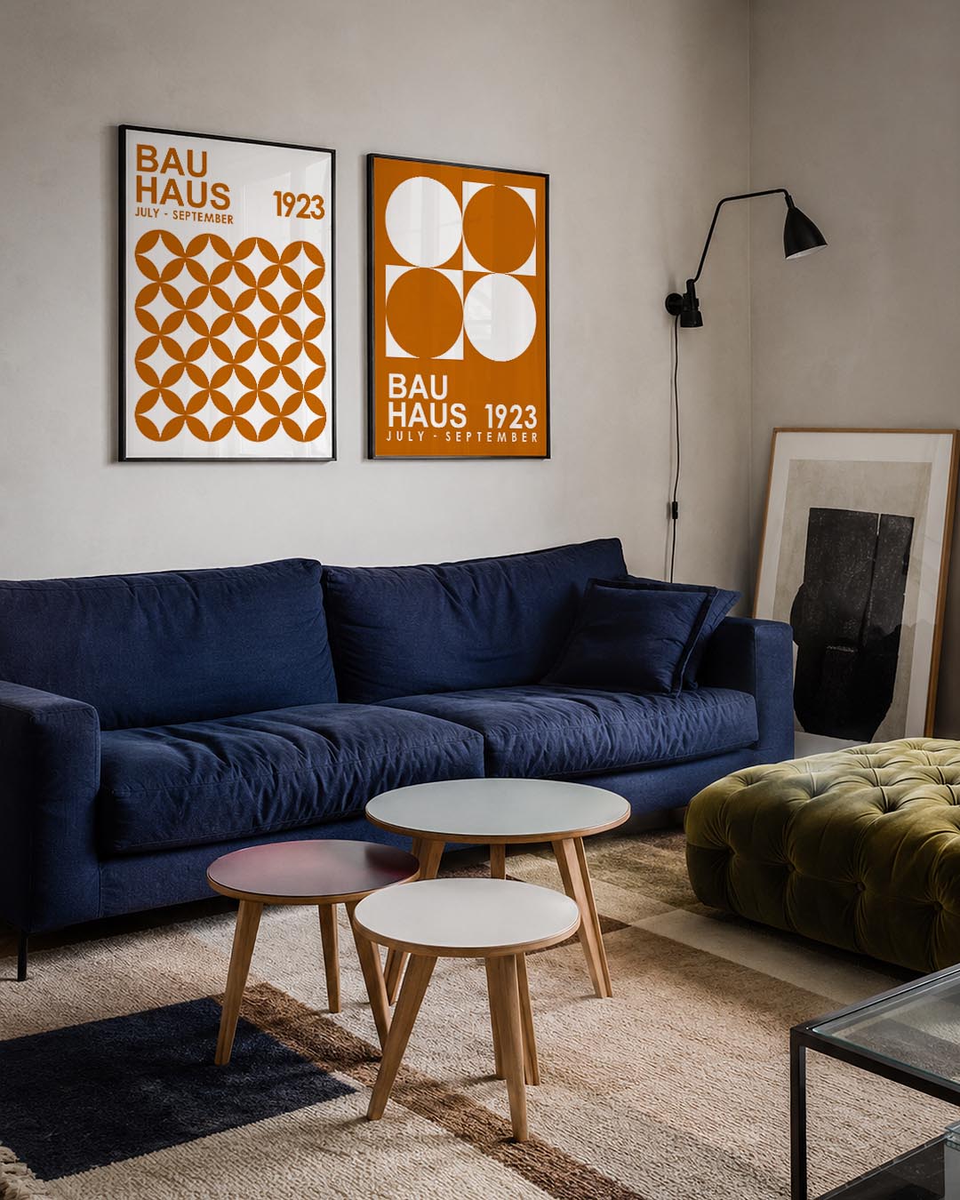 Cirkelpatroon en typografie Posterset