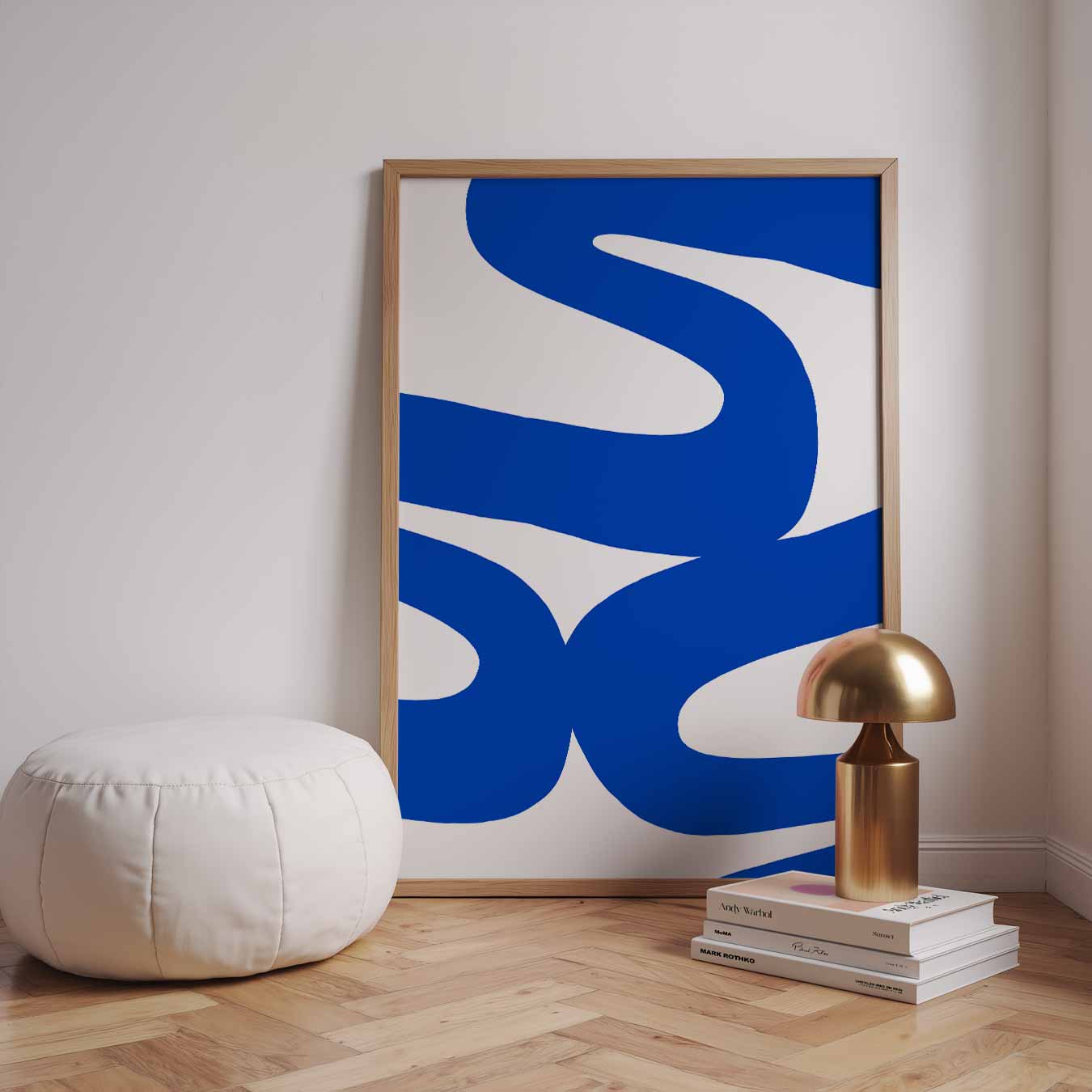Dynamisch Blauwe Golf Poster-WallArtistic