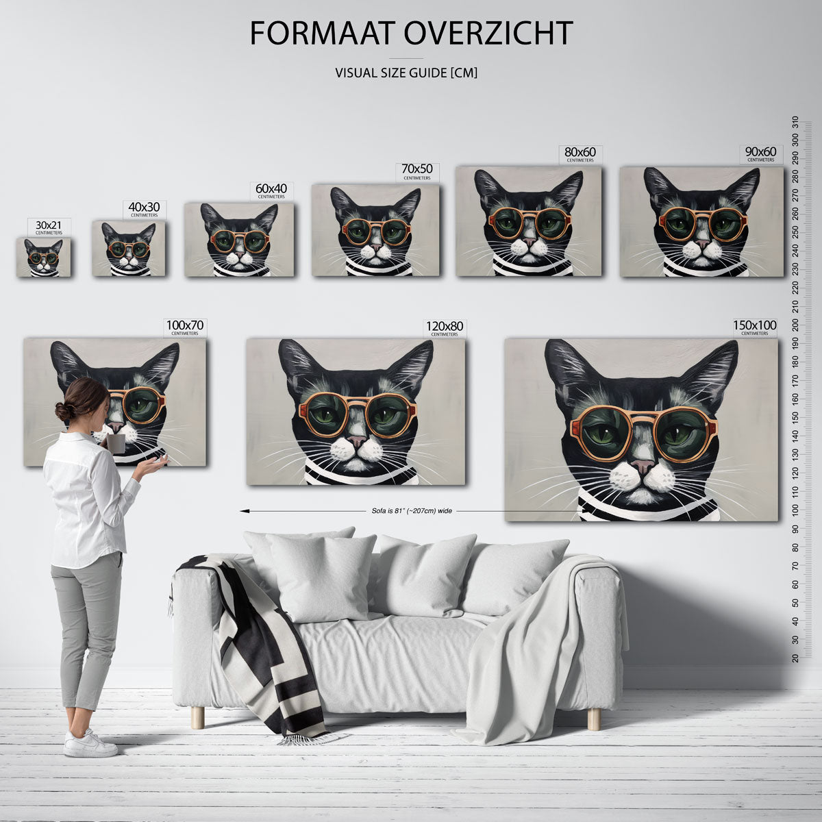 Kat met zonnebril Poster