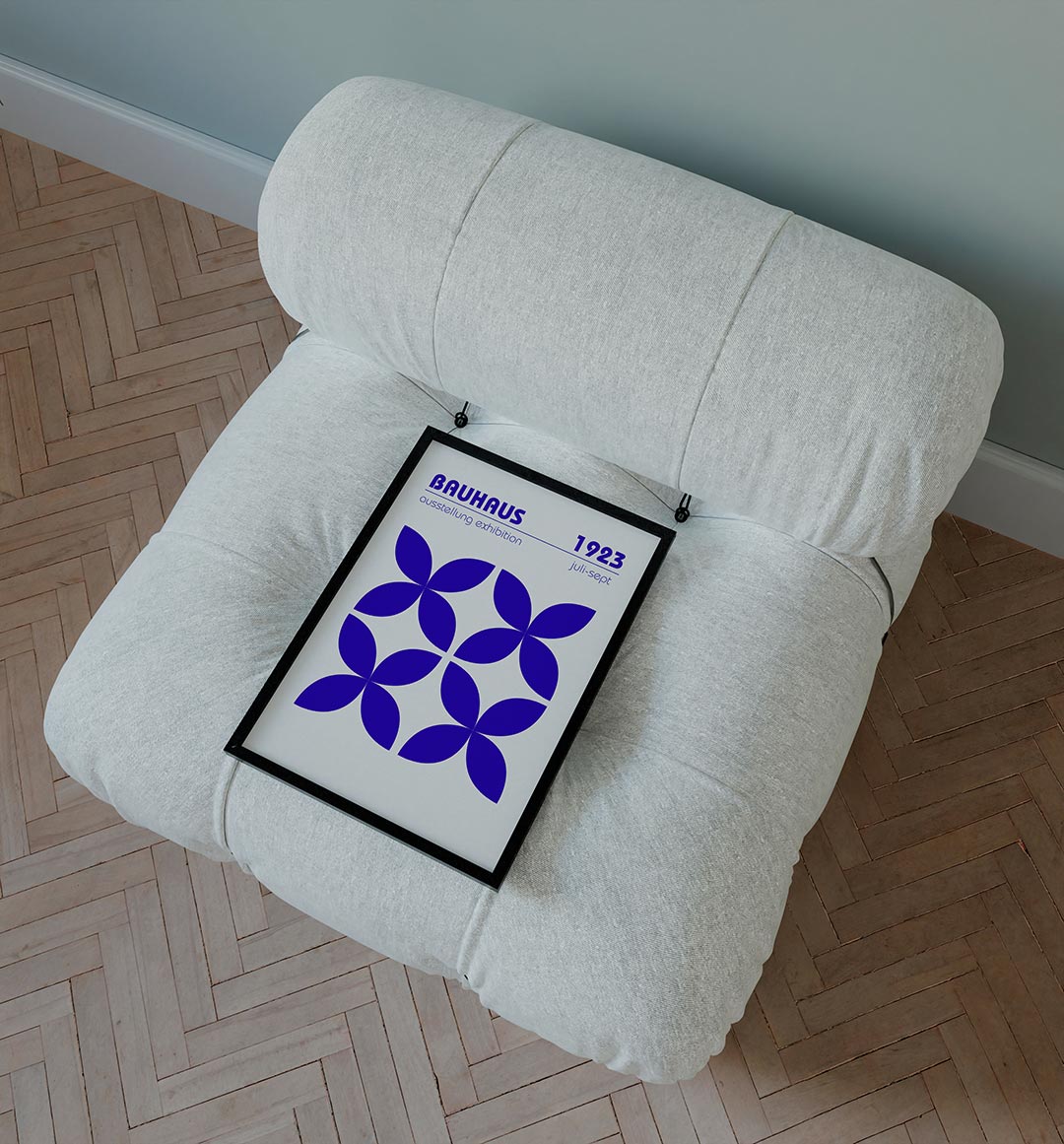Vormritme blauw Poster