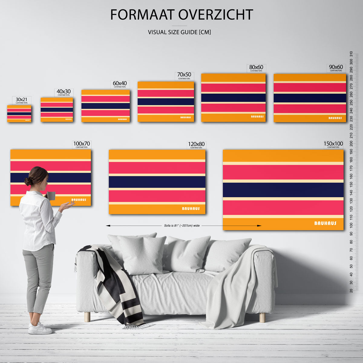 Strepen en kleurvlakken Poster