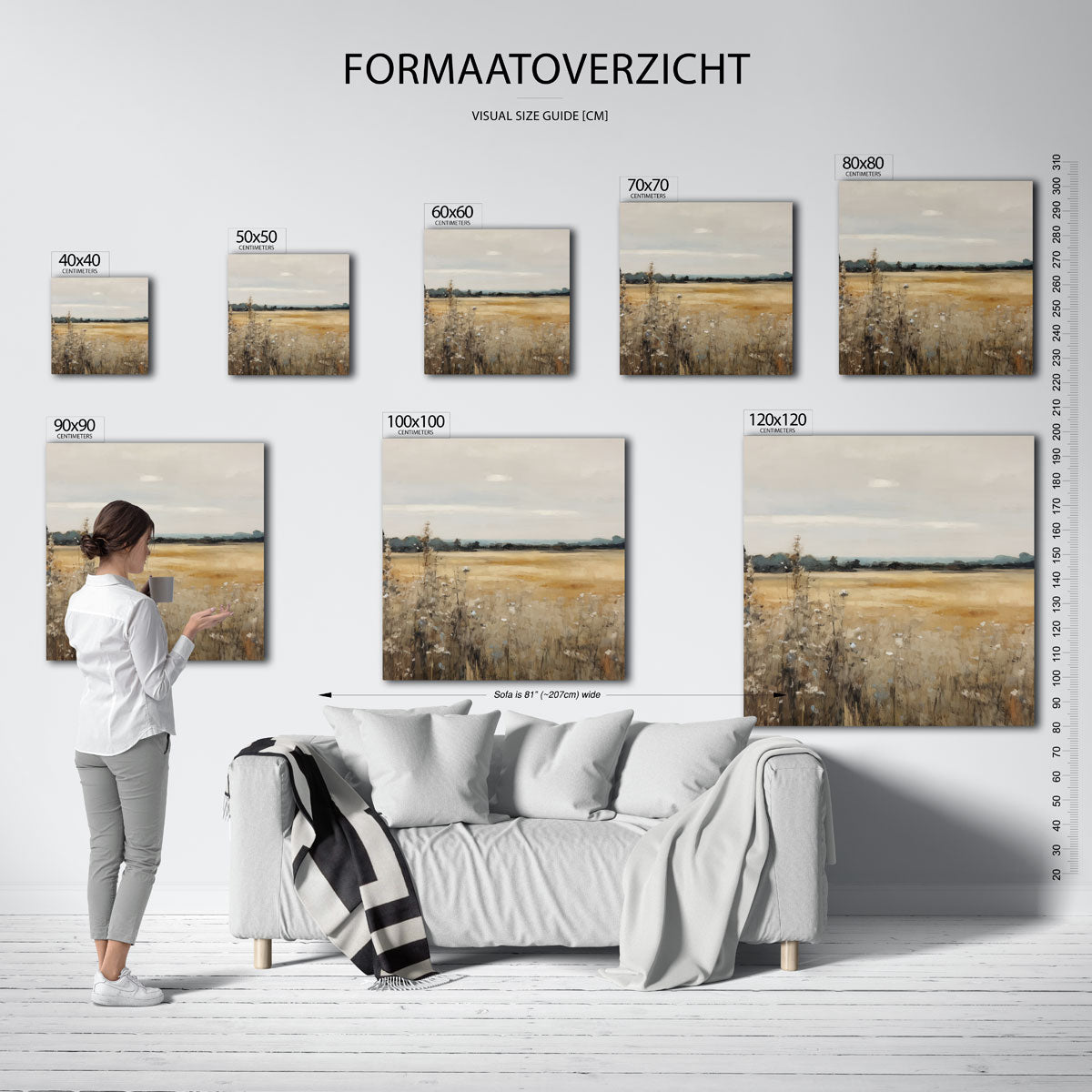 Landschap met veld Poster