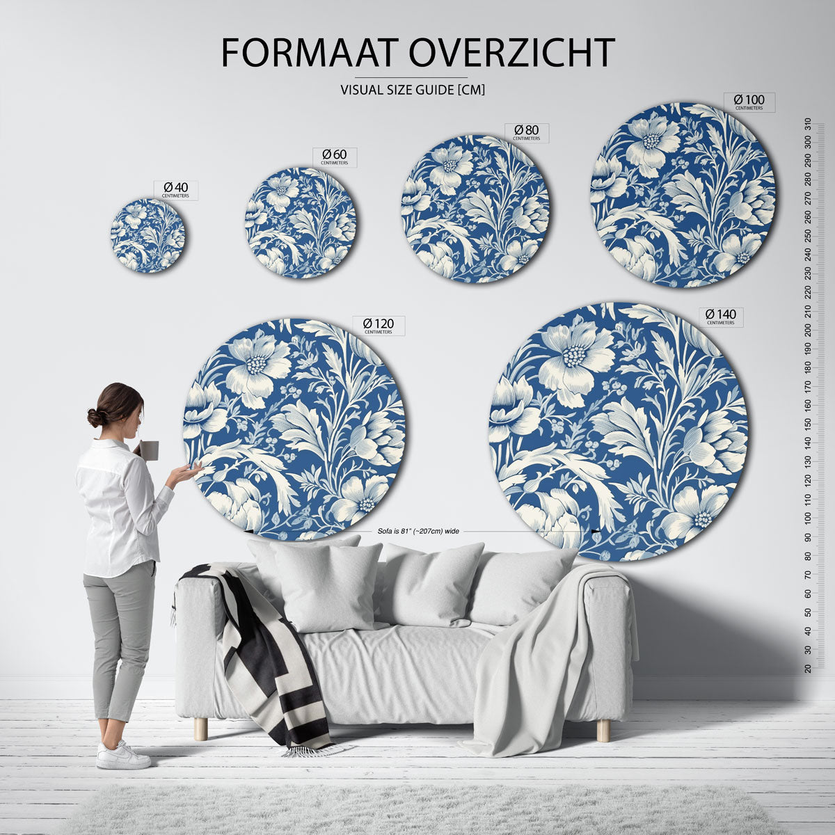 Bloemenpatroon Muurcirkel