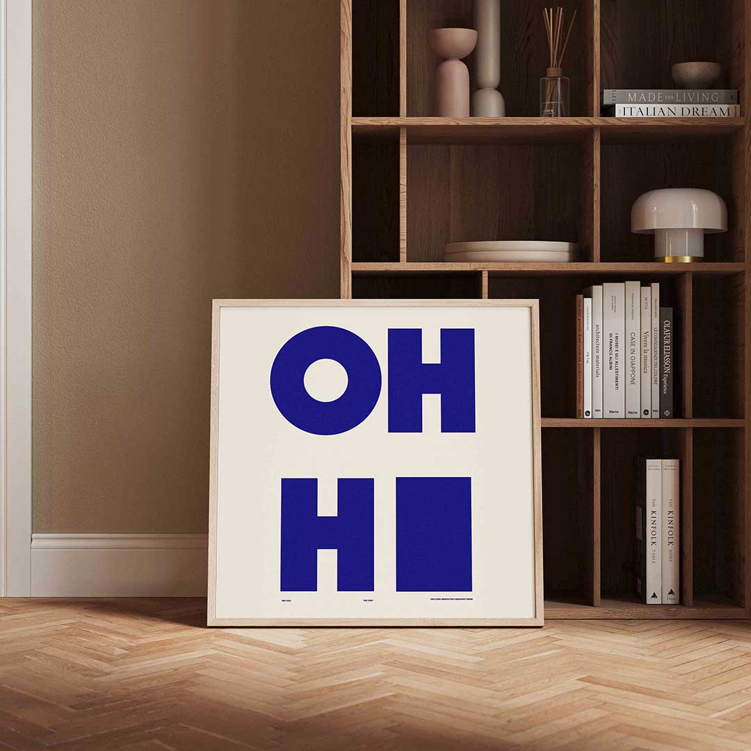 Grote blauwe letters Poster