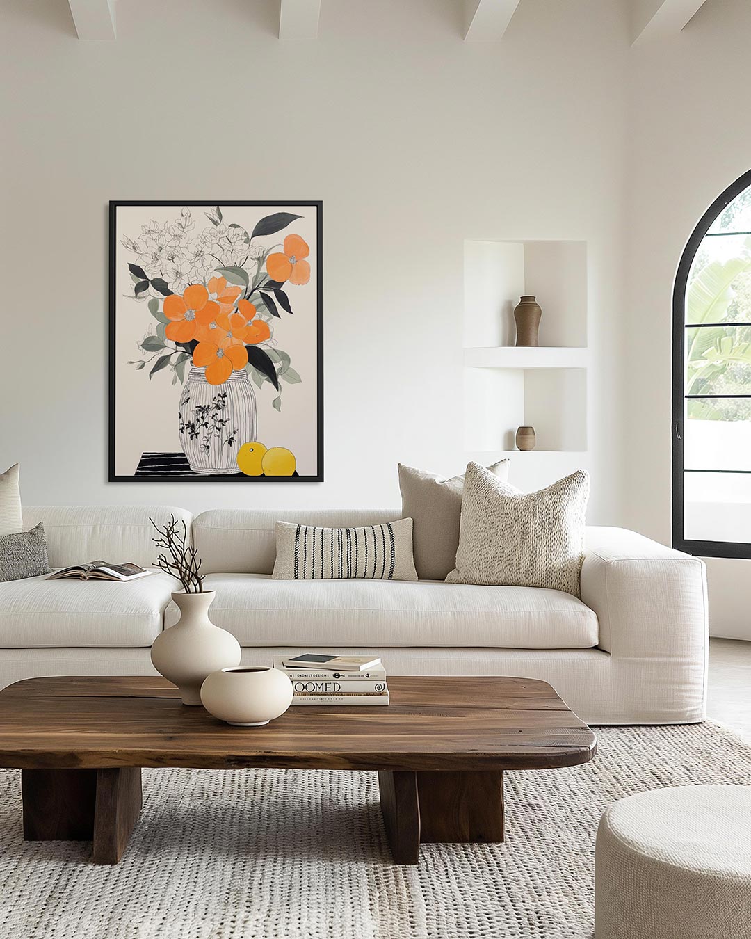 Bloemrijke vaas Kunstwerk
