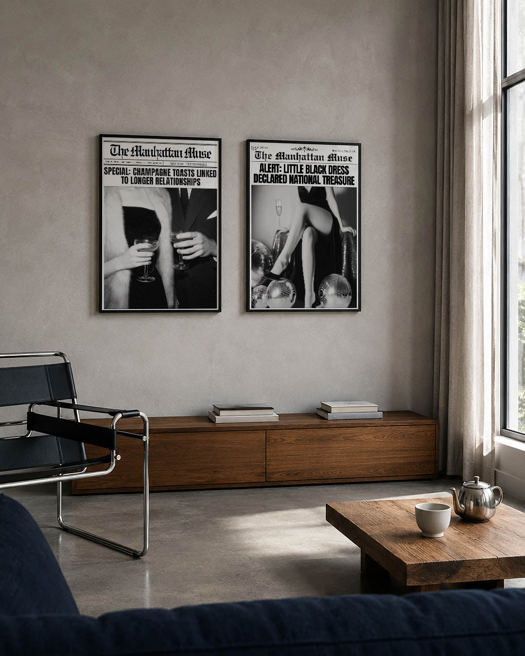 Zwart wit elegantie Posterset