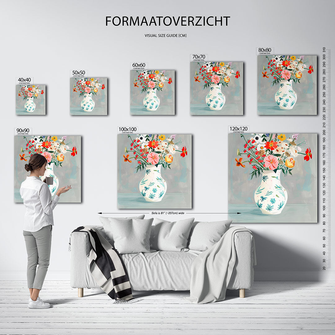 Bloemrijke vaas Kunstwerk