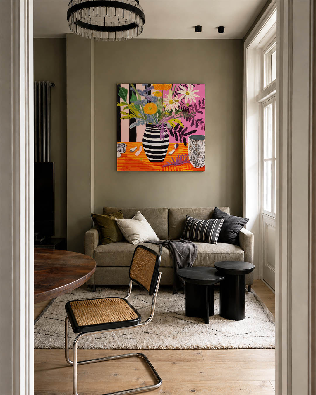 Bloemrijke compositie Kunstwerk