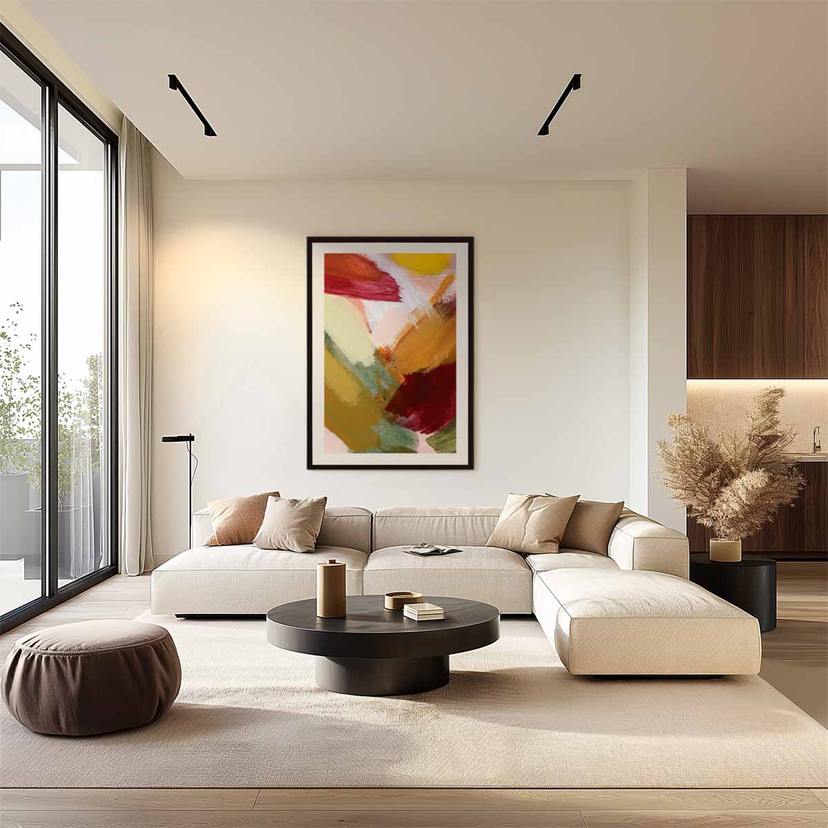 Kleurrijke Streken Symphony Kunstwerk-canvas-dibond-plexiglas-wanddecoratie-WallArtistic