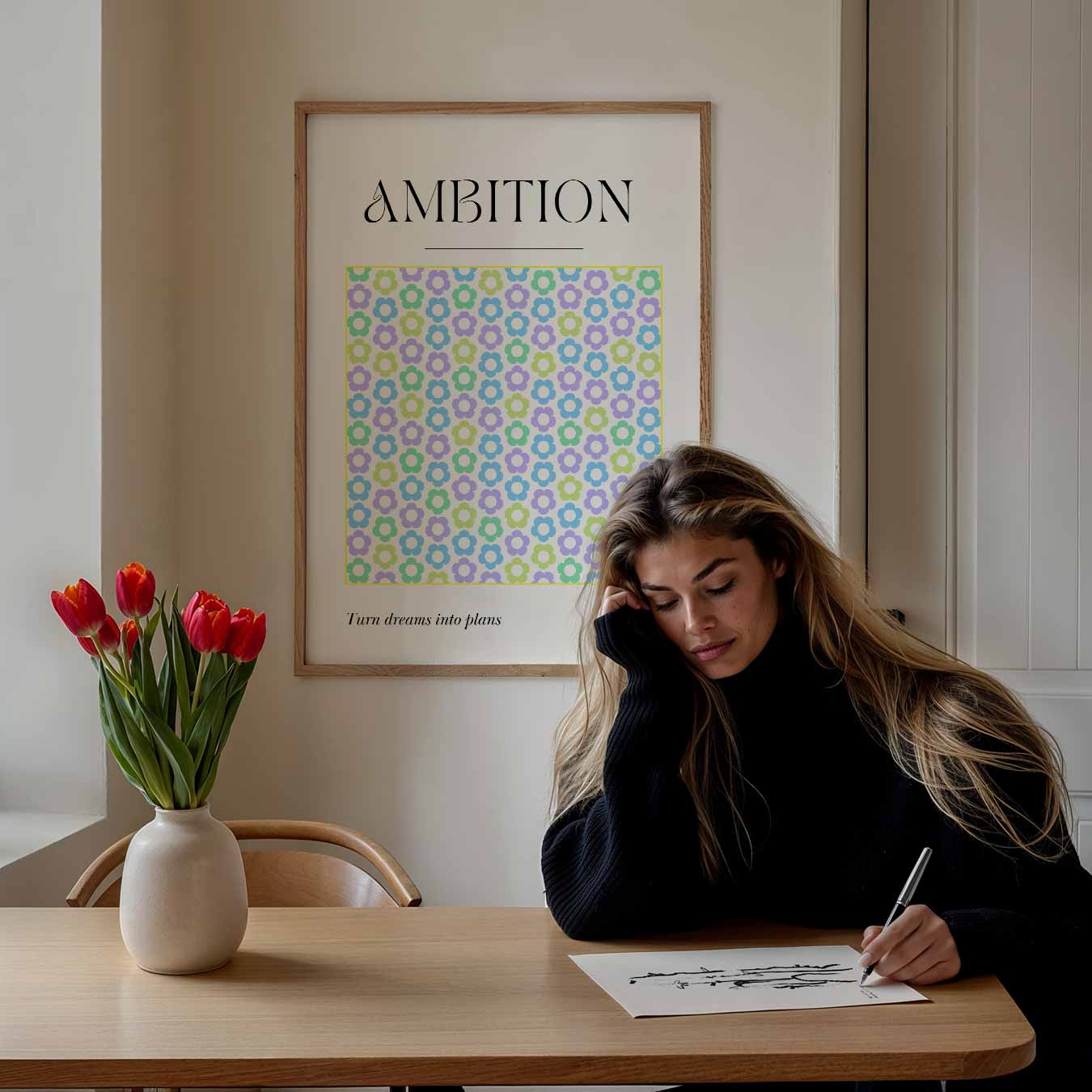 Inspirerende Bloemenambitie Poster-WallArtistic