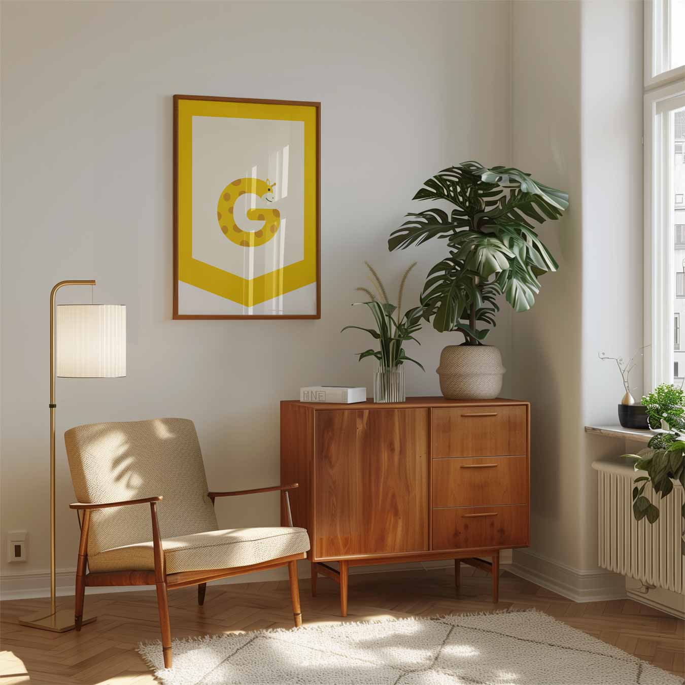 Vrolijke Giraffe Alfabet Poster-WallArtistic