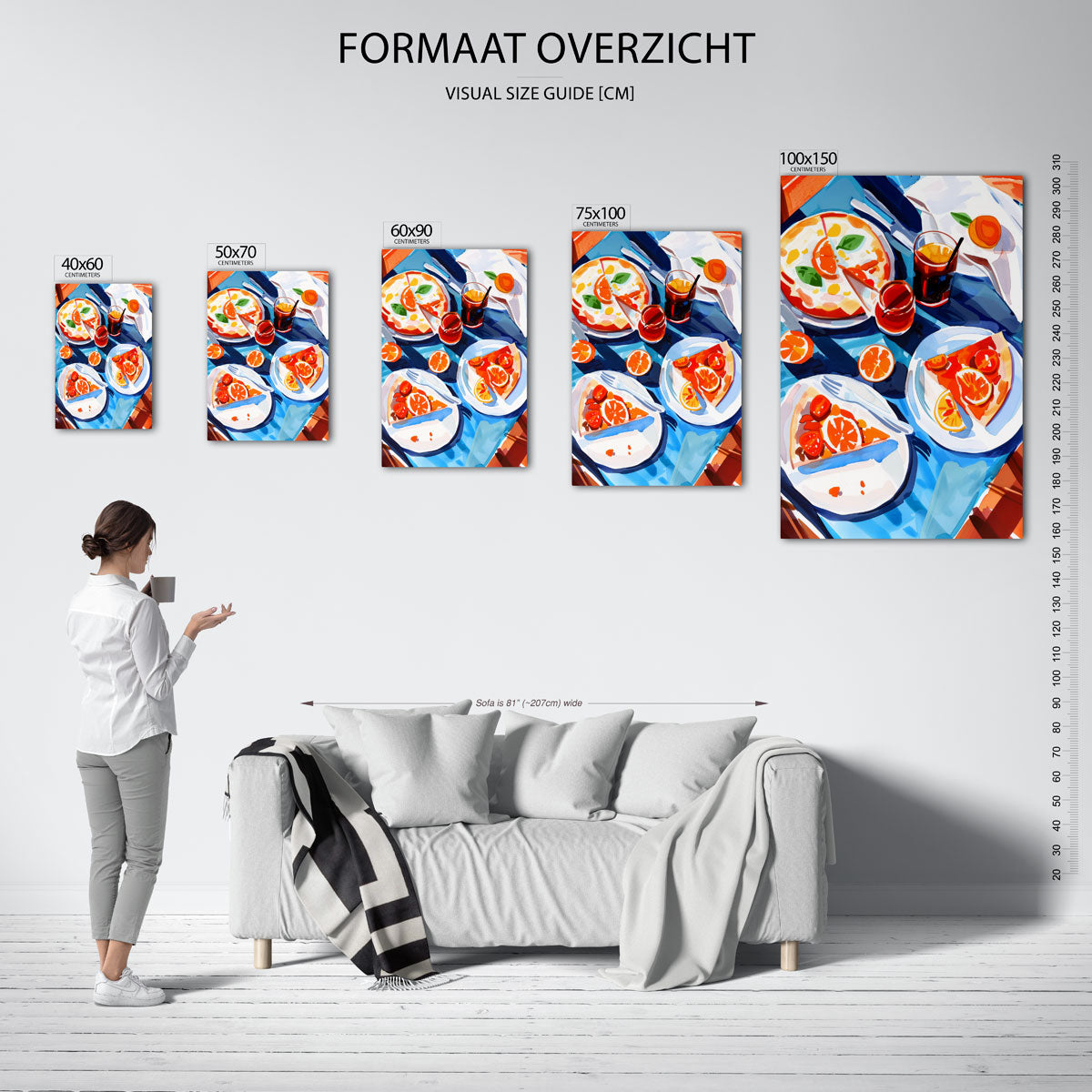 Kleurrijke tafelscène Kunstwerk