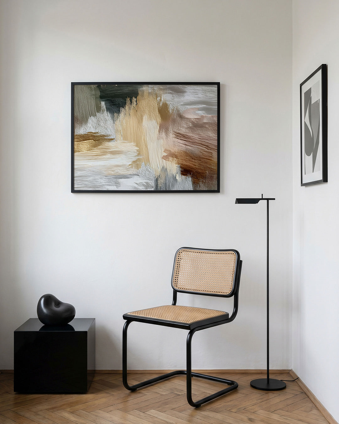 Abstracte penseelstreken Poster