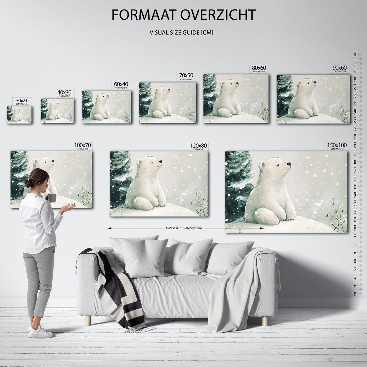 Ijsbeer in sneeuw Poster