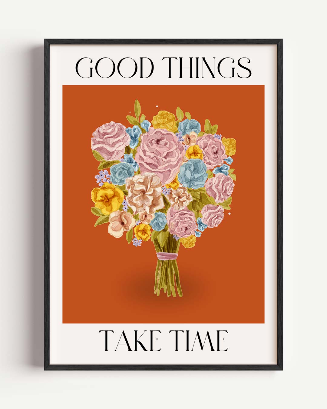 Bloemenpracht Poster met Inspirerende Tekst Poster-WallArtistic