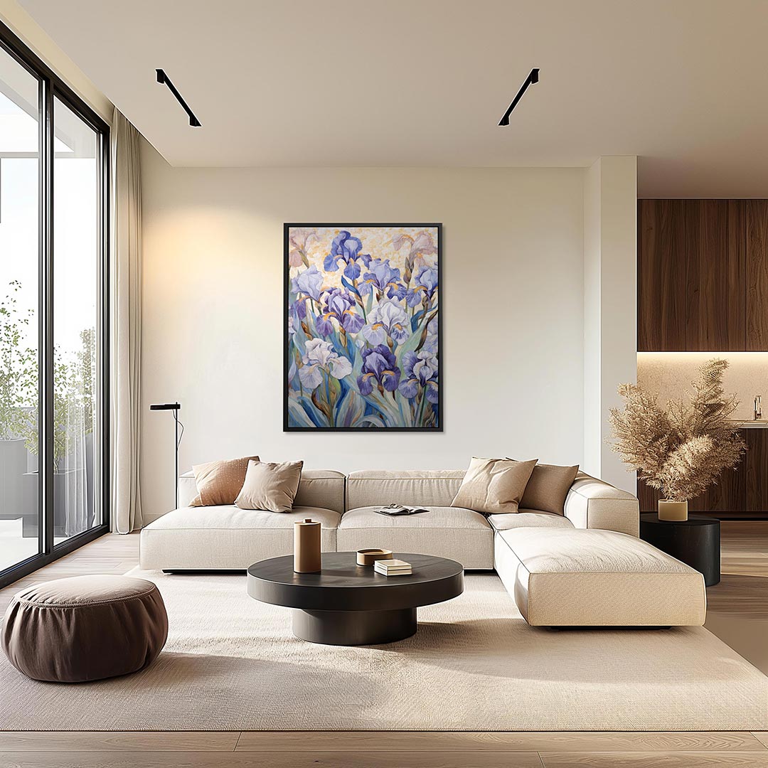 Bloemrijke irissen Kunstwerk