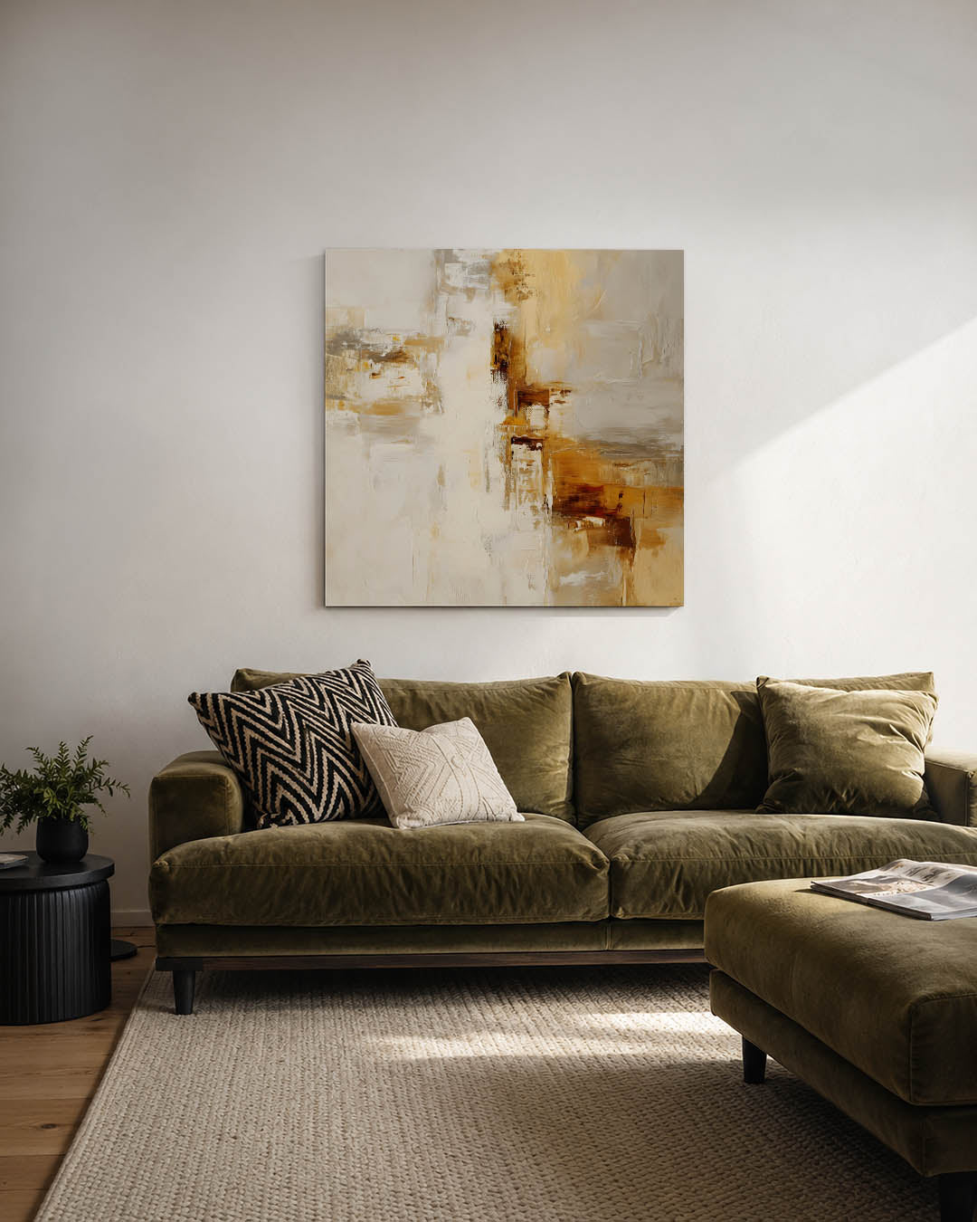 Gelaagde kleurencompositie Kunstwerk