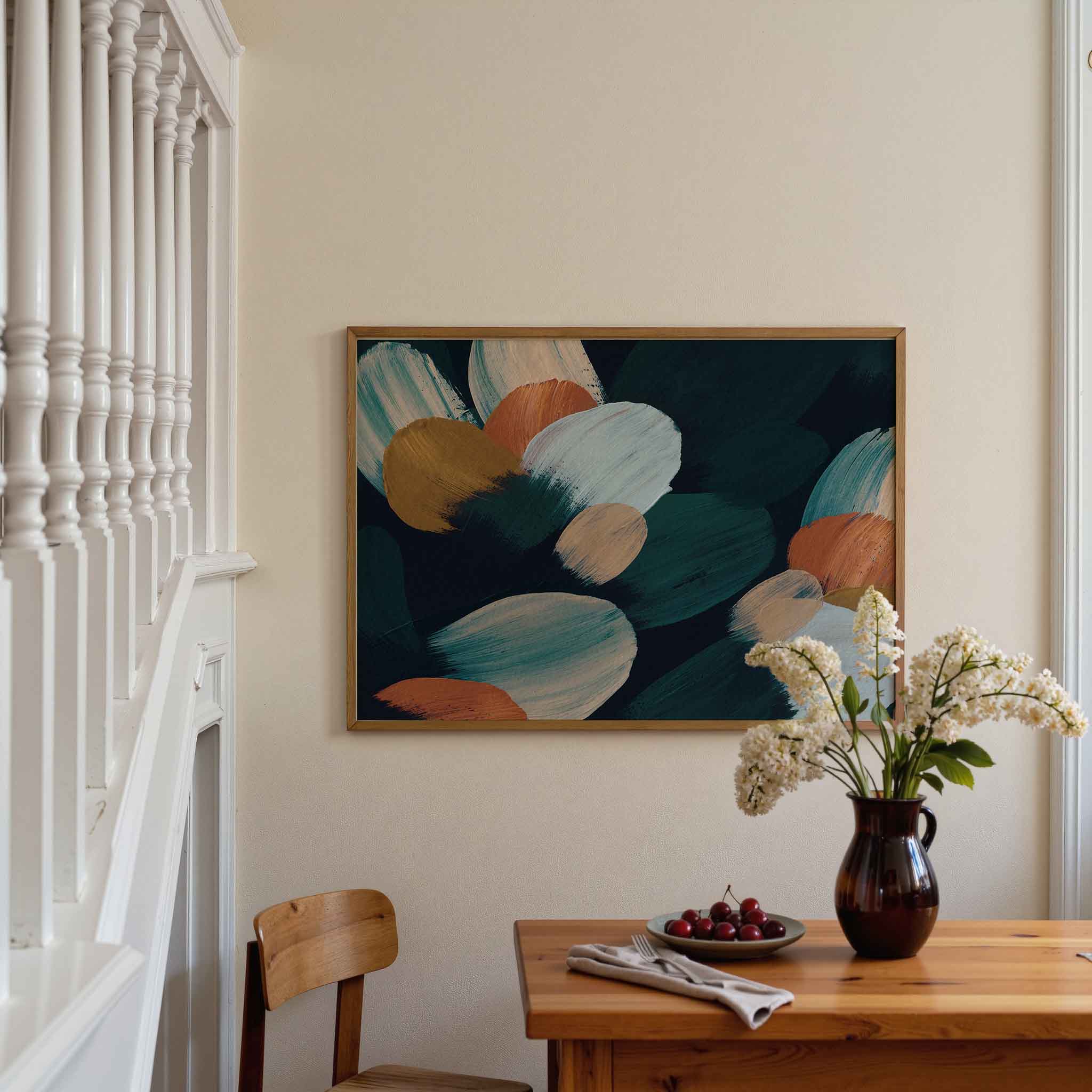 Abstracte penseelstreken Poster