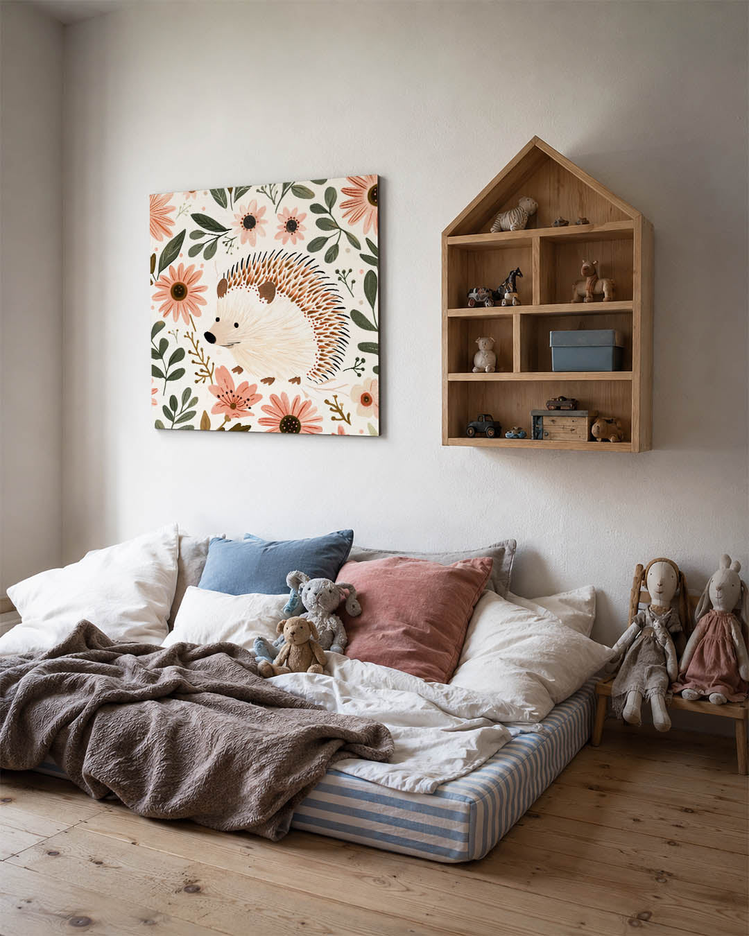 Bloemen en egel Kunstwerk