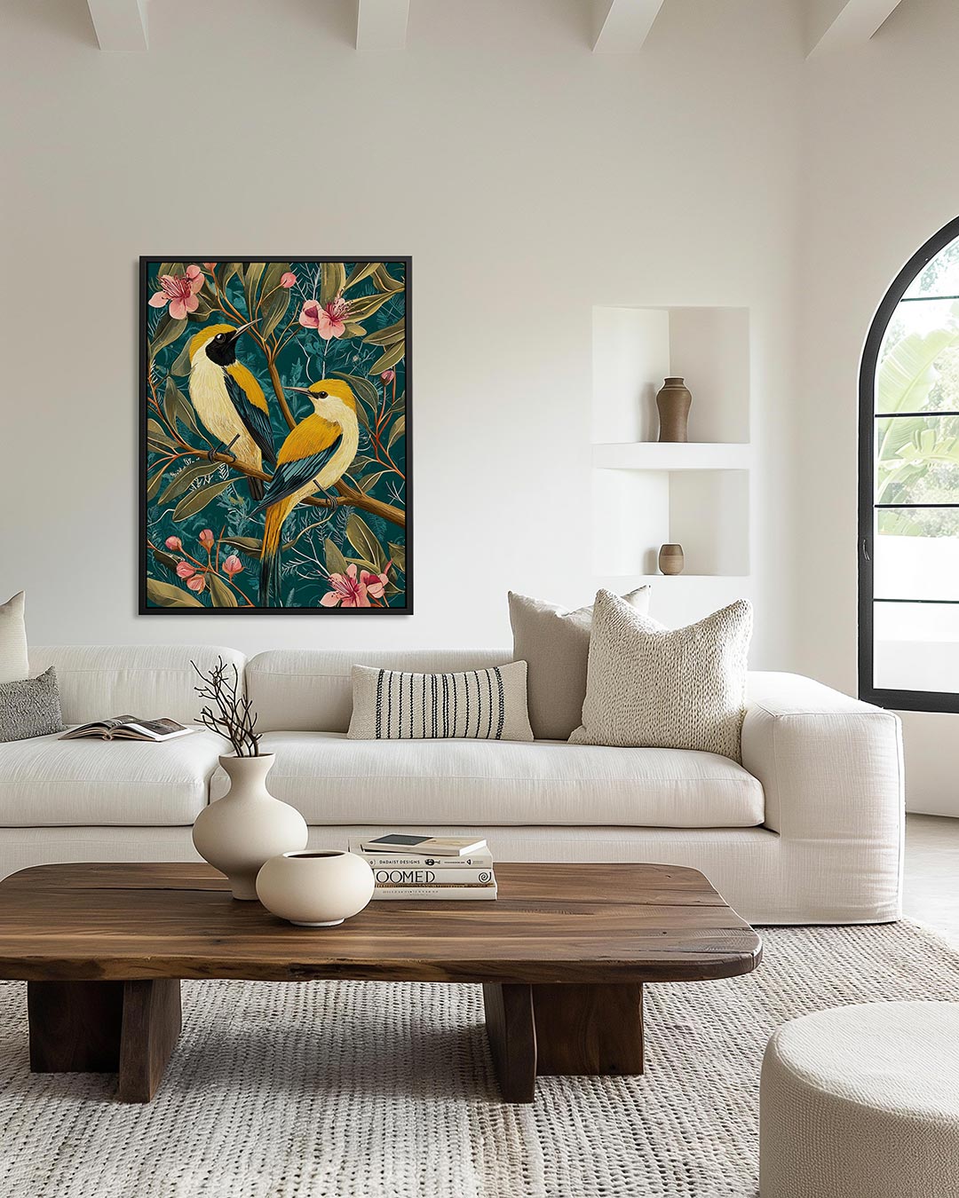 Vogels en bloemen Kunstwerk