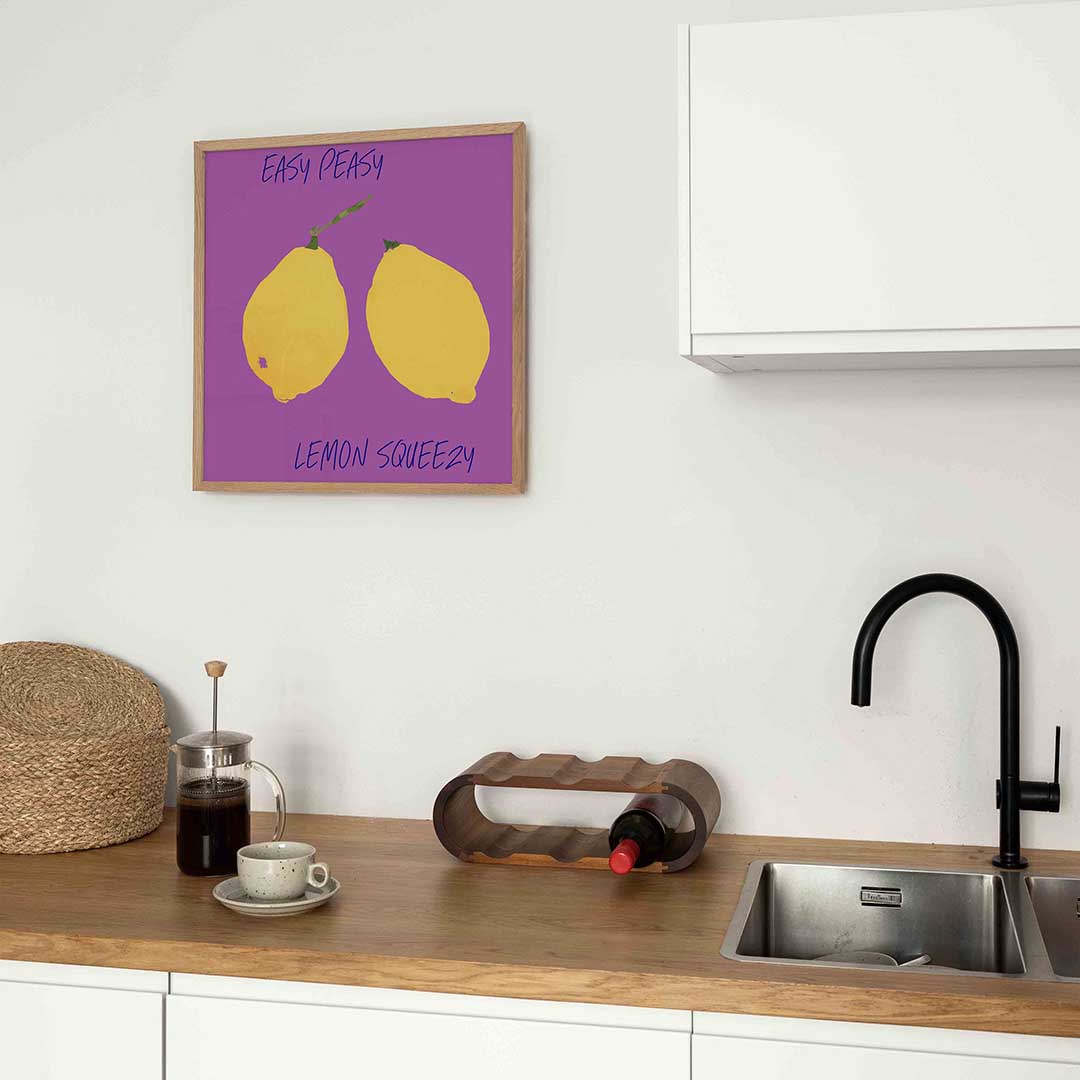 Citroenen op paarse achtergrond Poster