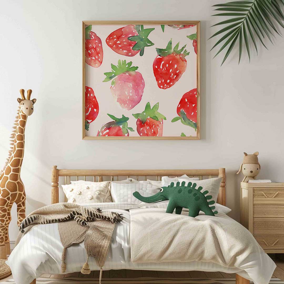 Aardbeien patroon Poster