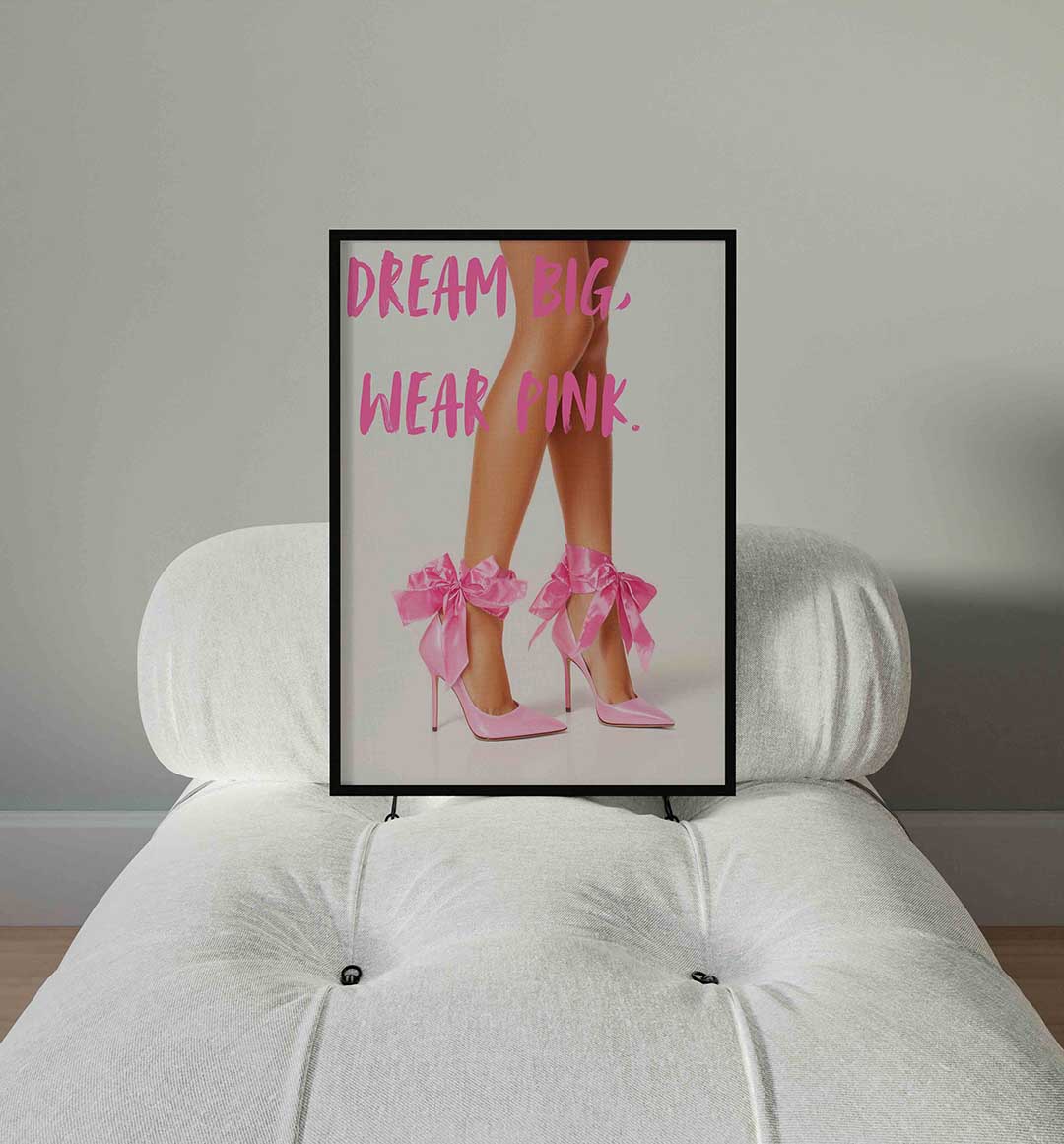 Roze hakken met strik Poster