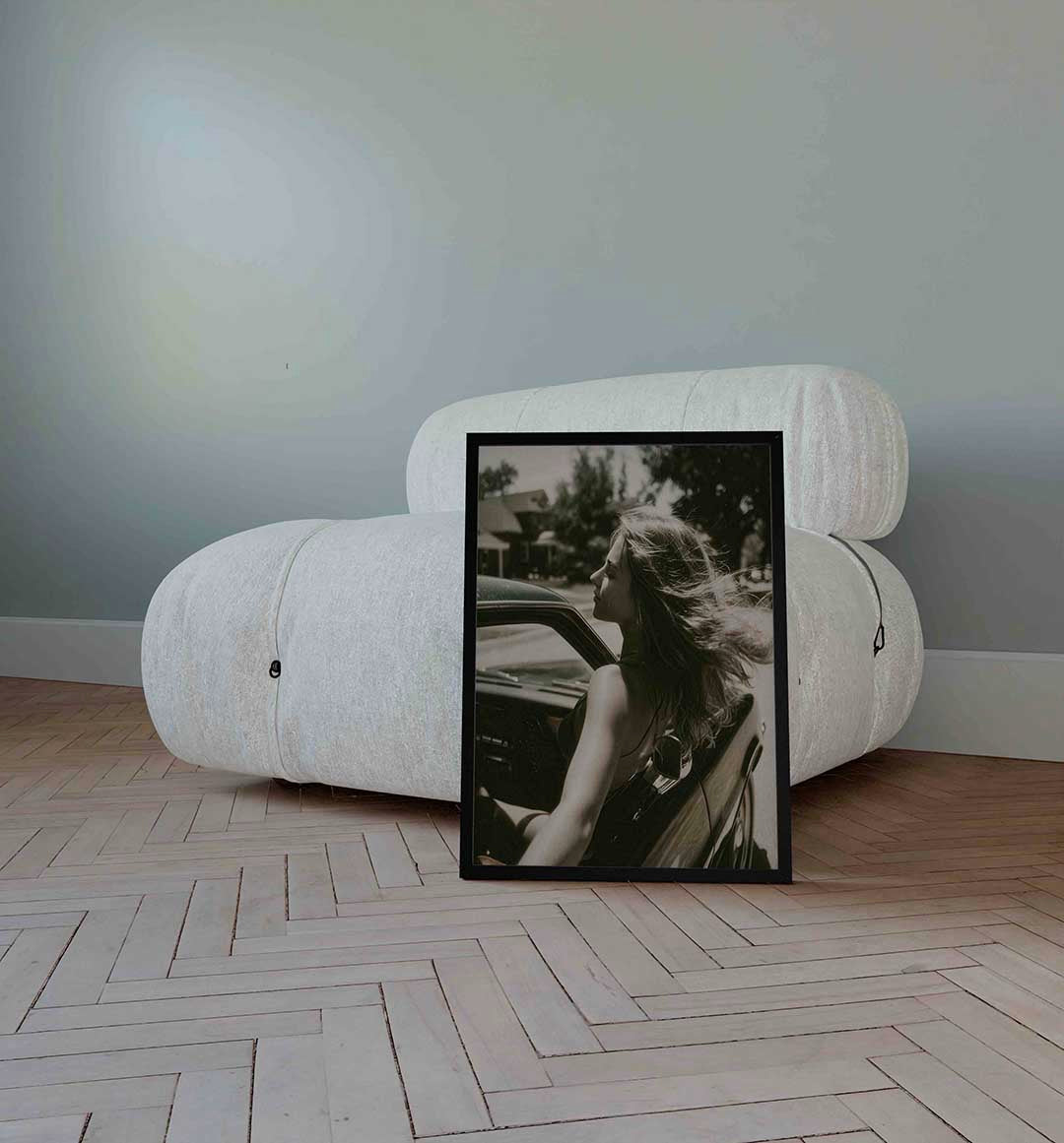 Vrouw in auto Poster