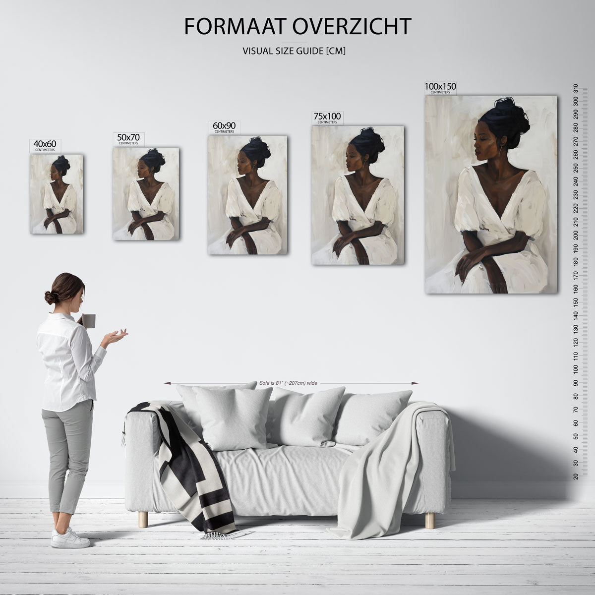 Elegante vrouwelijke pose Kunstwerk