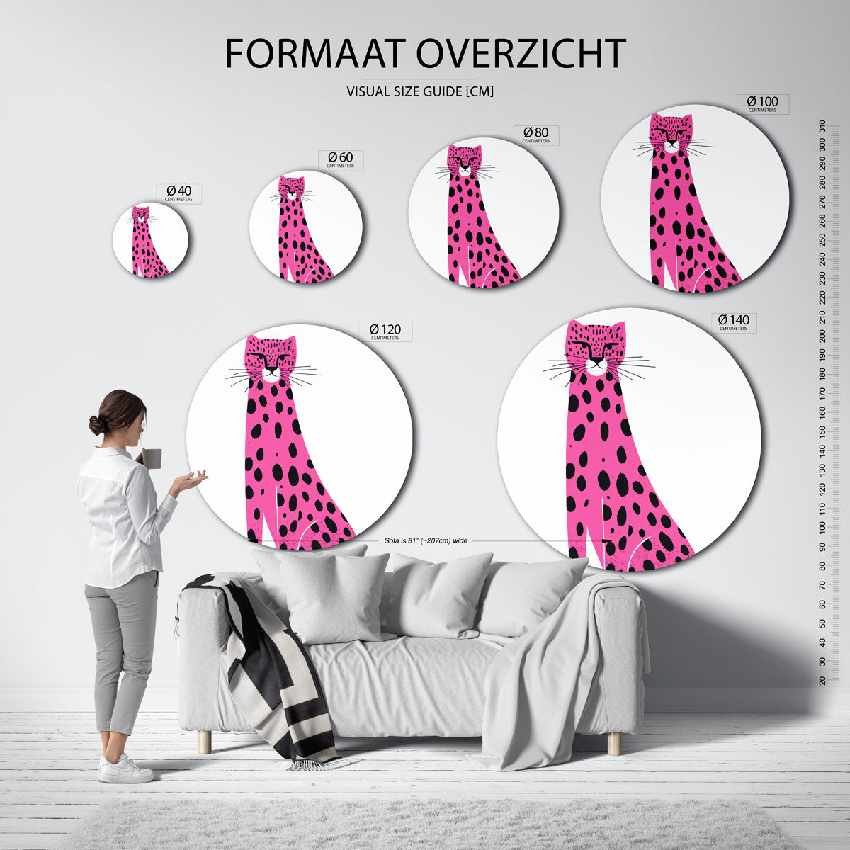 Roze luipaard Muurcirkel