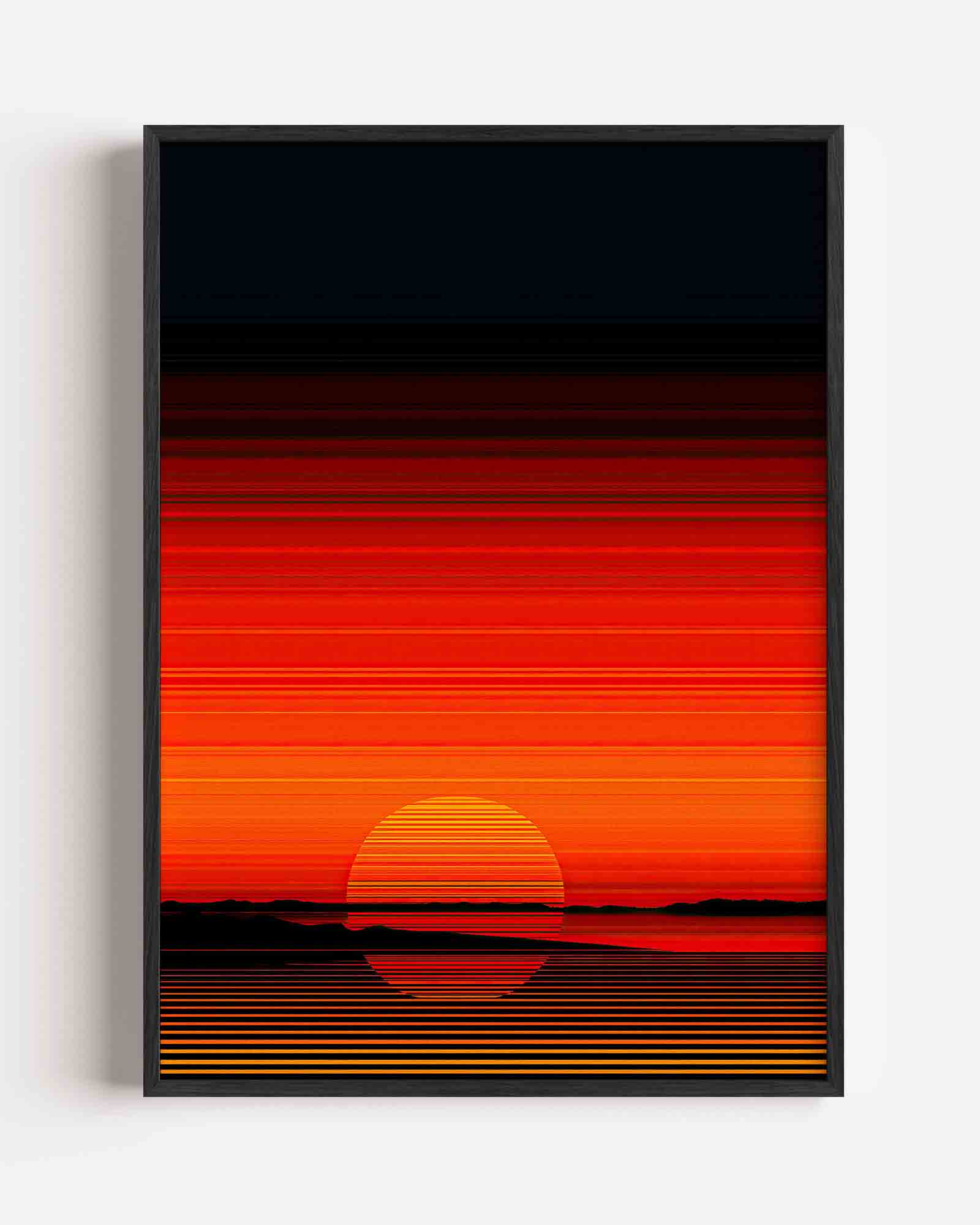 Zonsondergang met strepen Poster